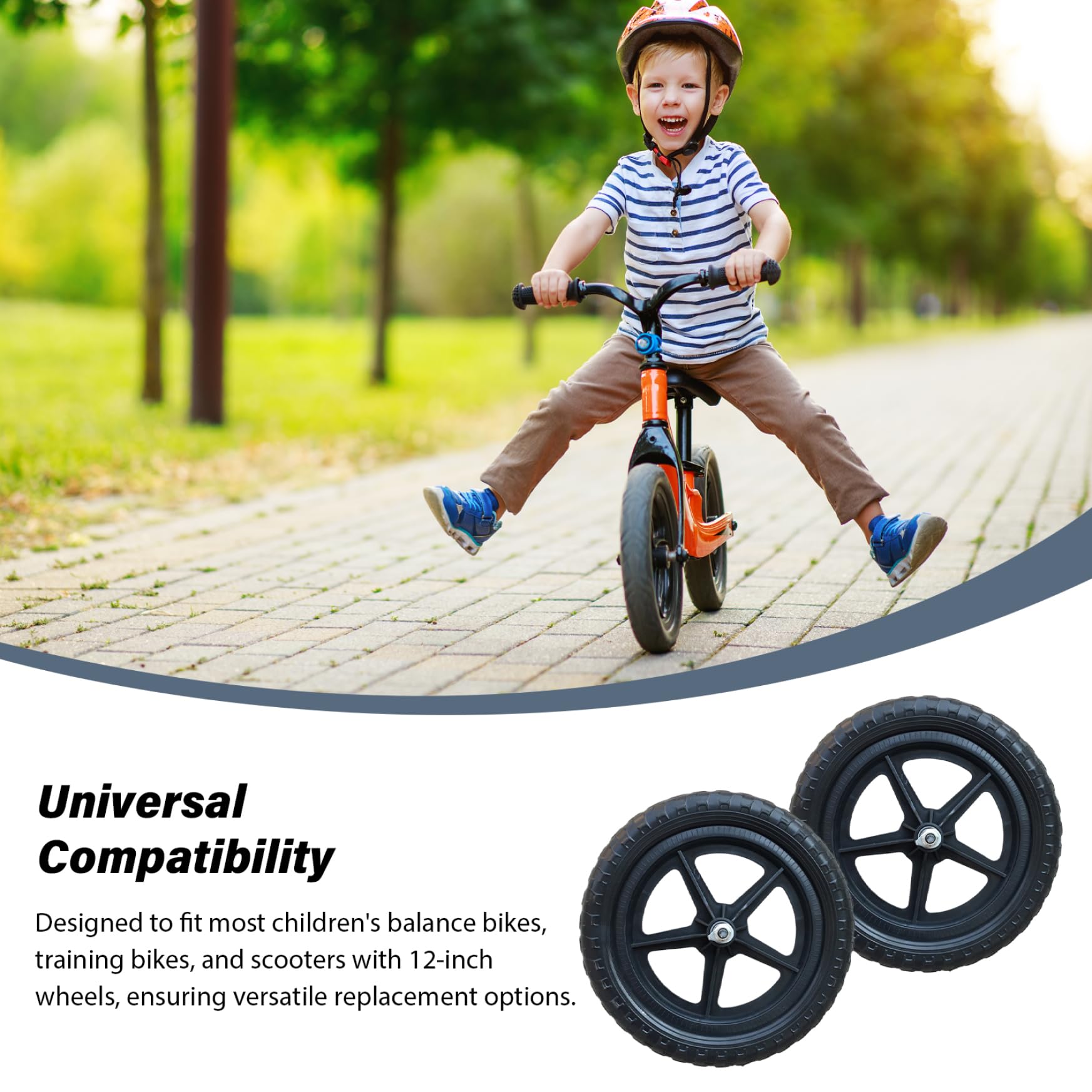 Mini Ruote per Bici, 1 Paio di Ruote per Bici di Ricambio per Bambini Bilanciere da 12 Pollici Accessori di Riparazione Leggeri per Biciclette e Manutenzione, Allenamento per Bambini