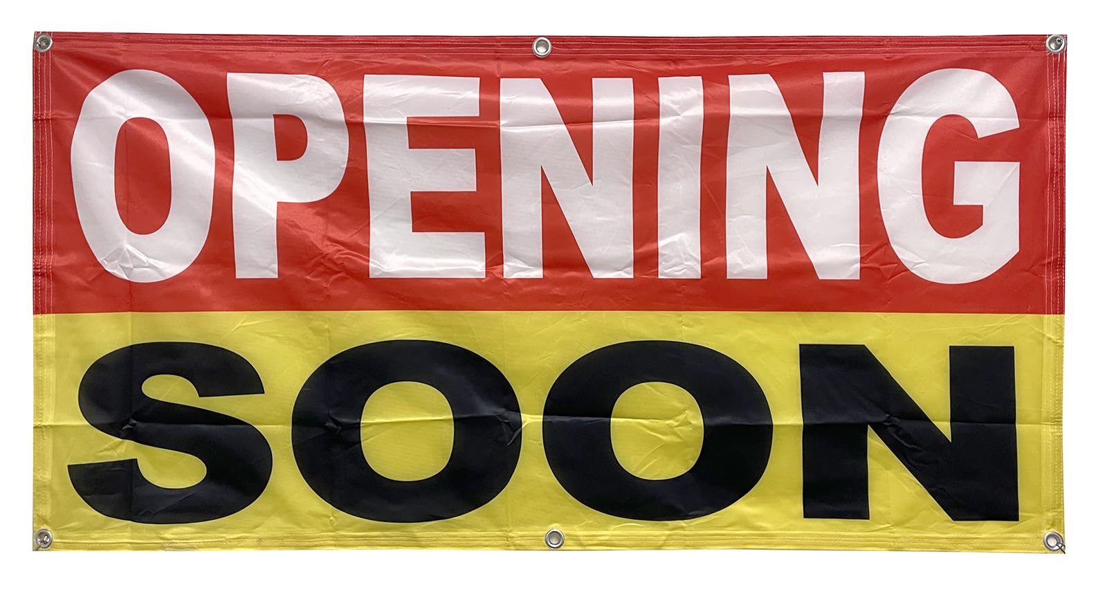 4LessCo 2x4 Feet OPENING SOON Banner Store Sign Fabric Polyester With Grommets ryb