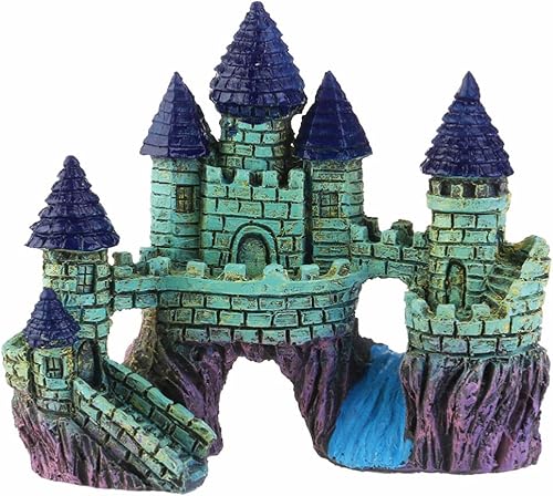 iplusmile Decoración Ornamento Tanque Edificio Miniture Arquitectura Acuática Mini Resina Peces de Acuario Paisaje Decore Antiguo