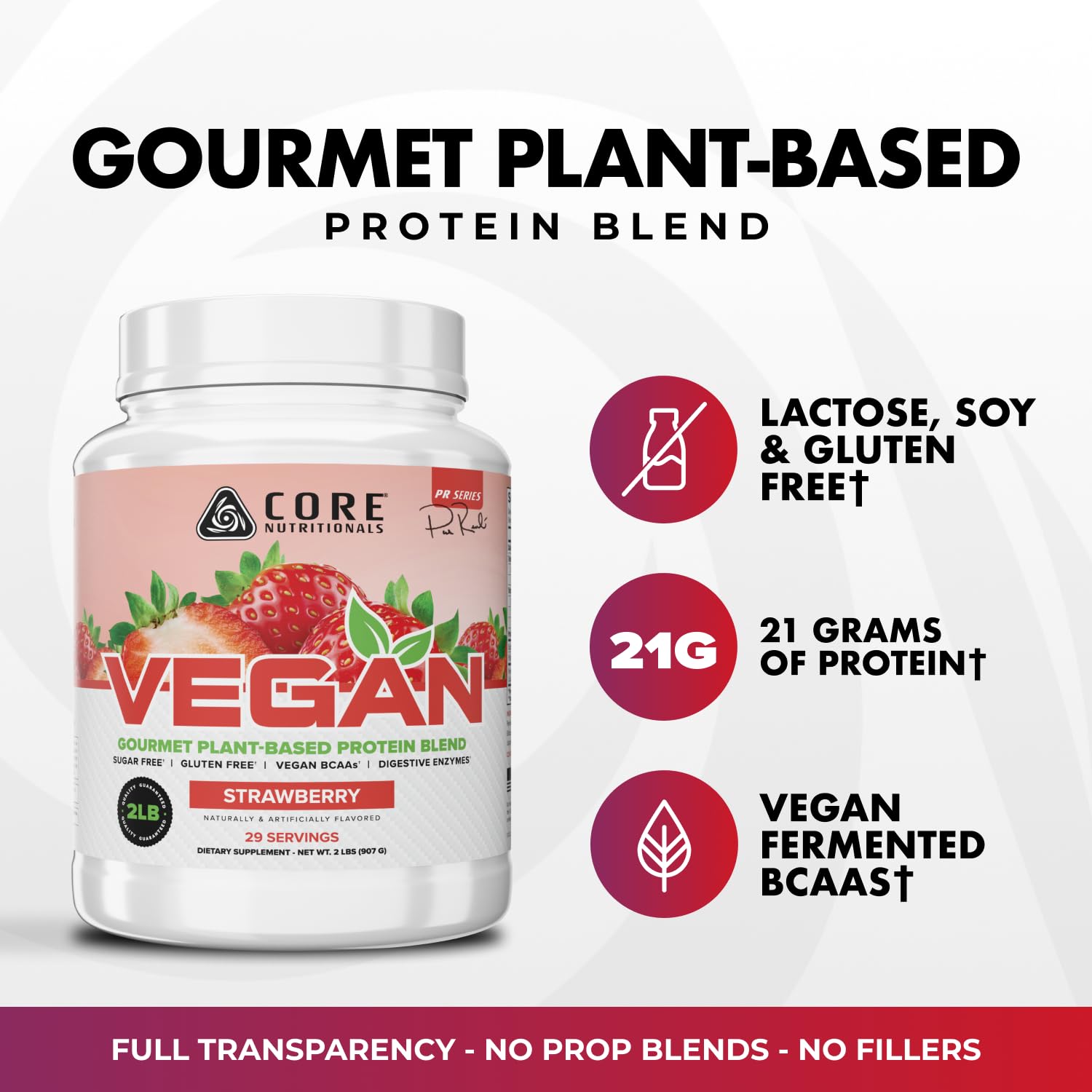 Core Nutritionals Vegan Plant Protein, Vanilla Crème, 2 lb — Amazon image 3