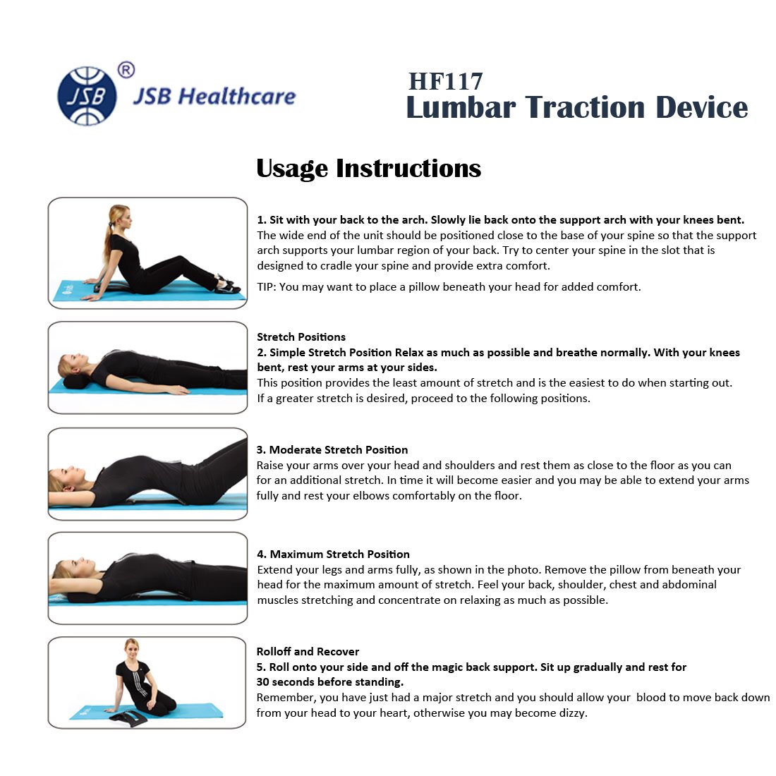 JSB HF117 Lumbar Traction Device for Back Pain Relief & Stretching Exercise Physiotherapy 2