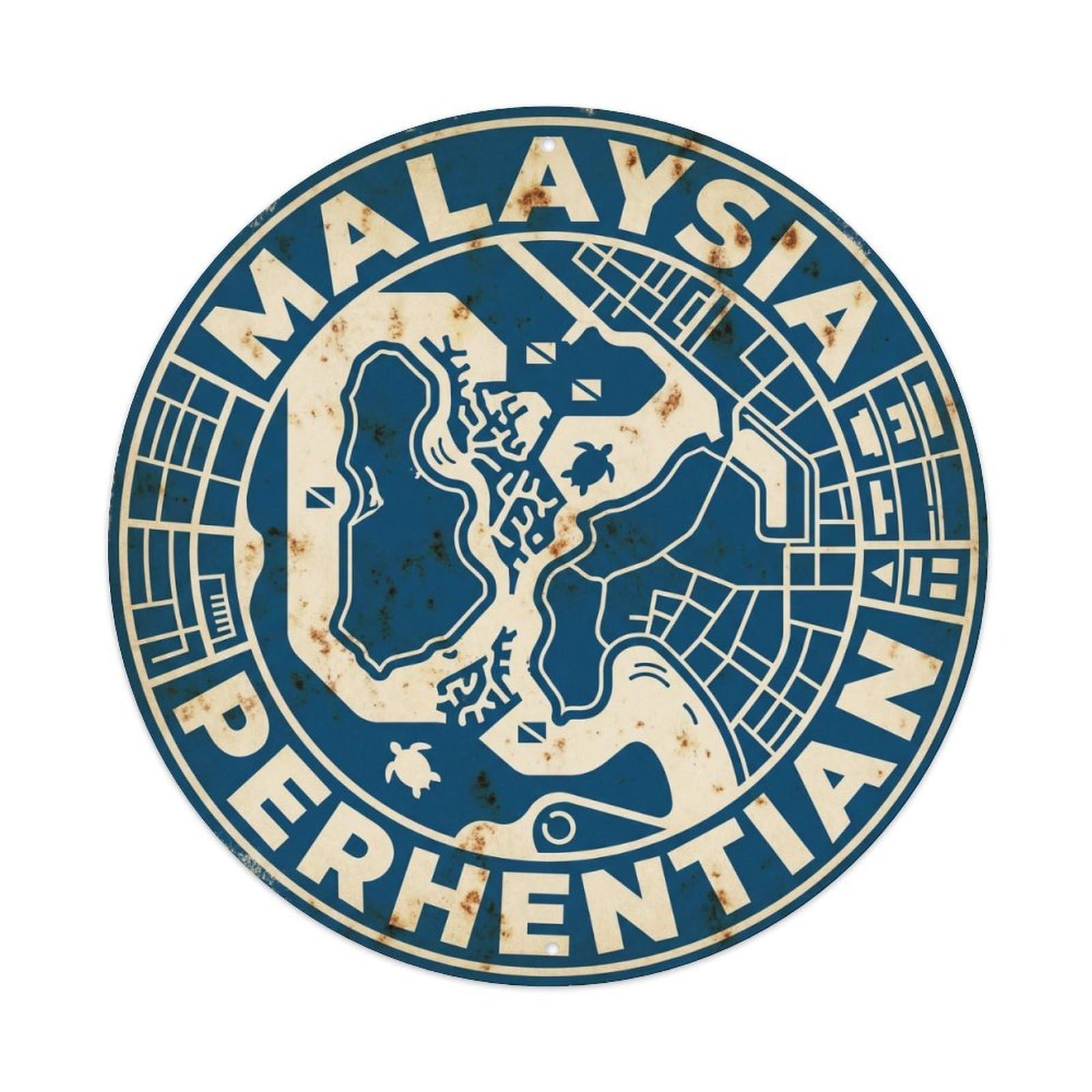 Perhentian Islands Malaysia Island Resort Monochrome Metal Tin Sign