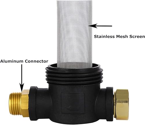 Miniatura 10 de Filtro de sedimento para manguera de agua con pantalla de malla inoxidable 100, 2 juntas tóricas y 2 juntas, para manguera de jardín, entrada de