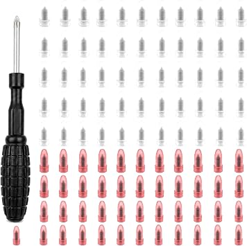 100PCS Tire Repair Nail Kit, Mushroom Tire Plug Rubber Screws with Screwdriver, Tubeless Tire Repair Kit Vacuum Tire Repair Nails for Car Motorcycle Truck Bike Emergency Puncture Repair
