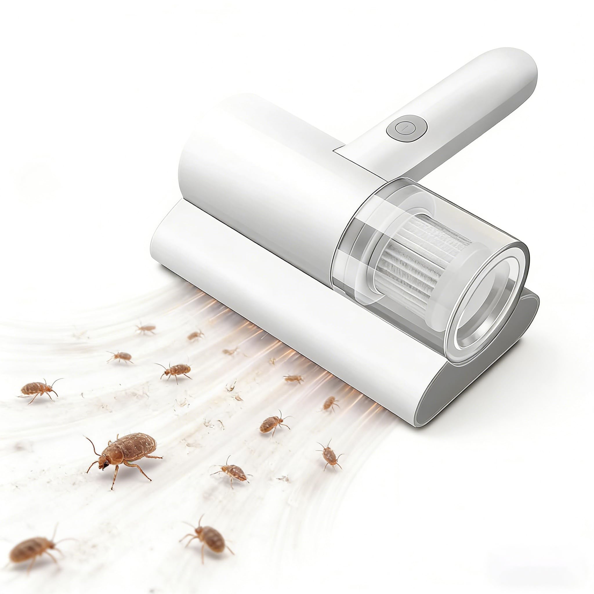 Aspiradora Antiacaros para Colchones sin Cable, Retiene Alérgenos Aspirador de Ácaros Inalámbrico con Luz UV para Colchones Camas Sofás de Tela Almohadas Alfombras