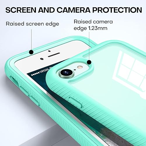 Miniatura 4 de CellEver Funda transparente de cuerpo completo para iPhone SE 2020, iPhone 78, protección resistente con parachoques de TPU antideslizante y 2