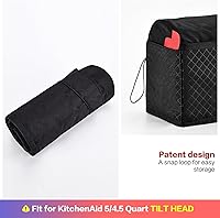 Vista 5 de HOMEST - Funda para batidora de pie compatible con KitchenAid Bowl Lift, cubierta antipolvo con bolsillo de cierre para accesorios