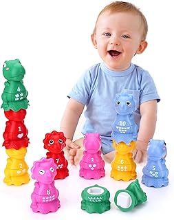 Dinosaur Sorting Toddler Matching Toys: Montessori Dino Stacking Preschool Learning Activities Shape Color Sorter Kids 1 2 3 Year Old Educational Autism Sensory Toy 3-5 Easter Egg Toy Girl Boy Gift