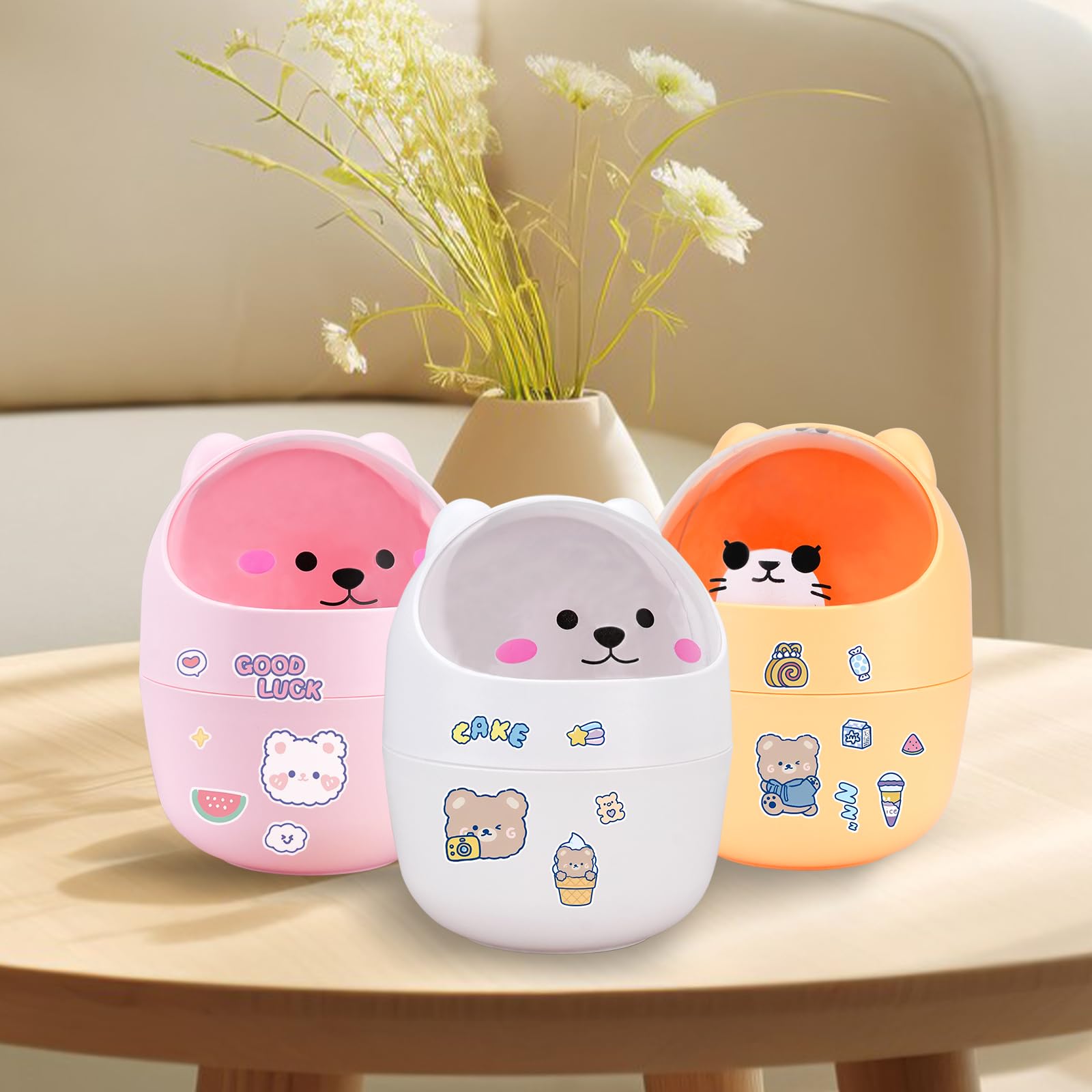 Cute Mini Trash Can - Bear Design -4