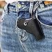 Mini Rubber Band Gun Metal Folding Gun Keychain with 100 Rubber Bands Made Entirely of zinc-Iron Alloy Material Sturdy and Durable (Black Leather Holster)