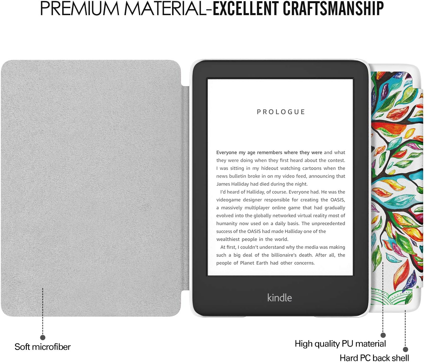 TiMOVO Case Compatible for All-New Kindle (10th Generation, 2019 Release), Shock-Absorption Smart Cover Shell with Auto Wake/Sleep, Will Not Fit Kindle Paperwhite or Kindle 8th Gen, Lucky Tree