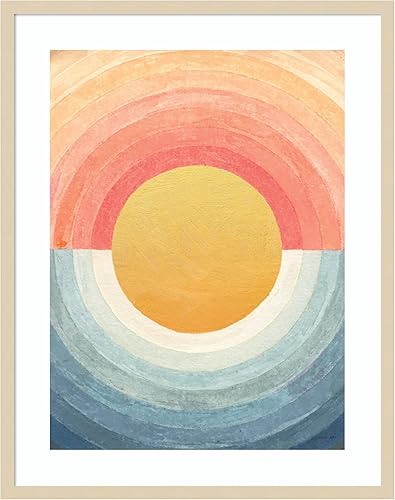Miniatura 10 de Amanti Art Framed Wall Art Print 41x33 Retro Vibes Abstract Sun by Danhui Nai, Abstract Wall Art, Mid Century Modern Decor, X-Large Poster Painting