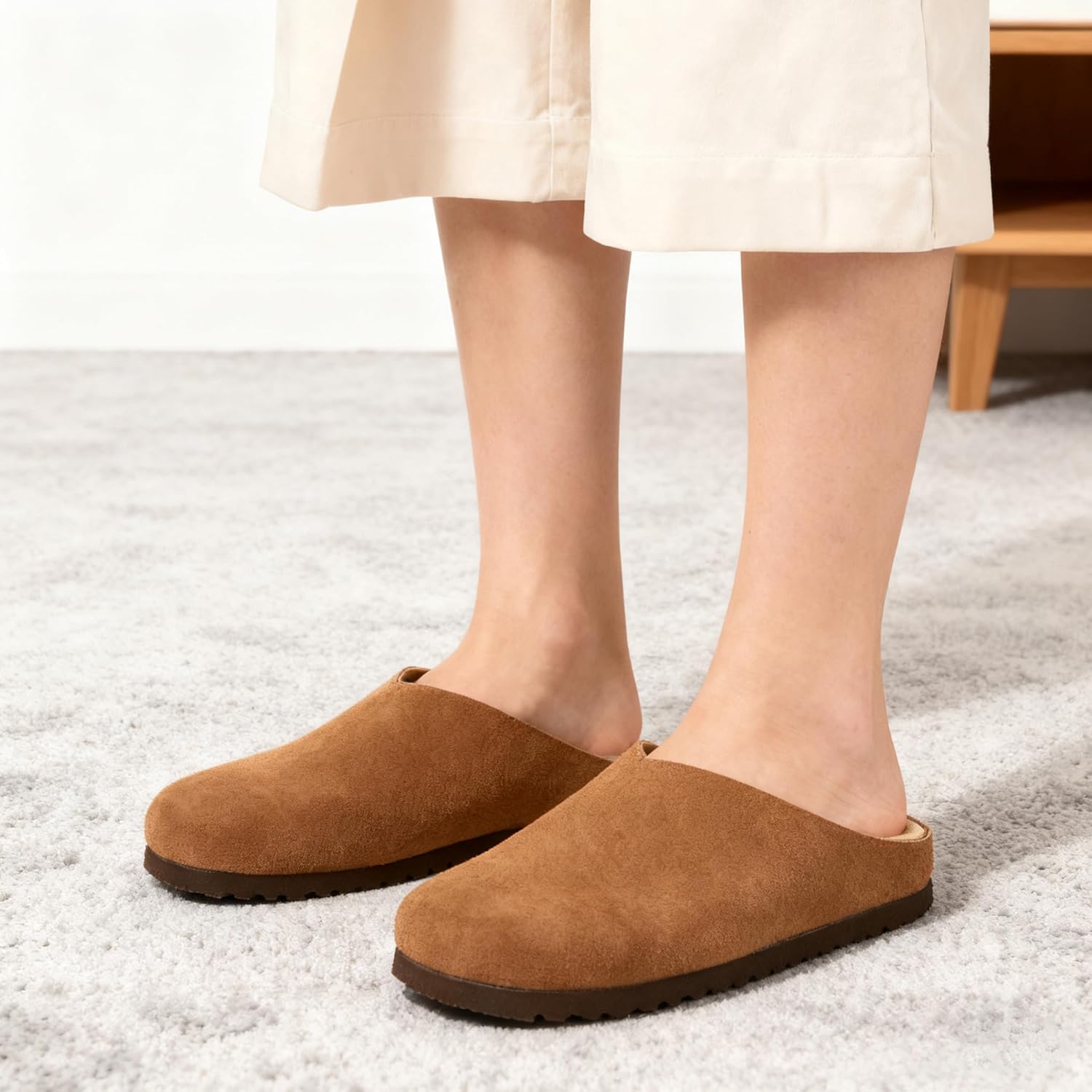 Women's Solid Color Clog Slip-On Shoes - Classic Minimalist Mules, Comfortable All-Day Wear for Indoor & Outdoor - Image 2
