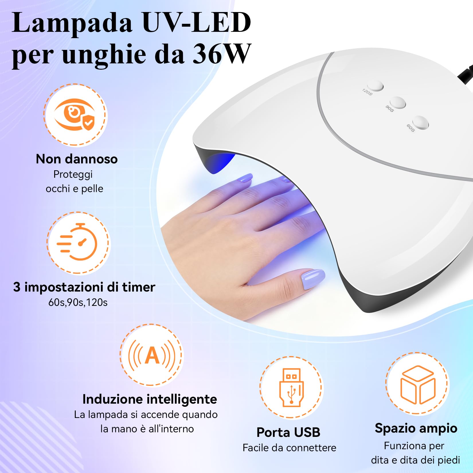 VANREESA Kit Semipermanente Unghie, 20 Colori Smalto Semipermanente Unghie con Lampada per Unghie 36W U V/LED, Kit Unghie Gel Completo con Base e Top Coat Set Manicure per Principianti