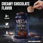 Vega Protein + Recovery, chocolat – 30 g de protéines végétales, sans produits laitiers et sans gluten, probiotiques, certifié NSF, 837 g (19 portions)