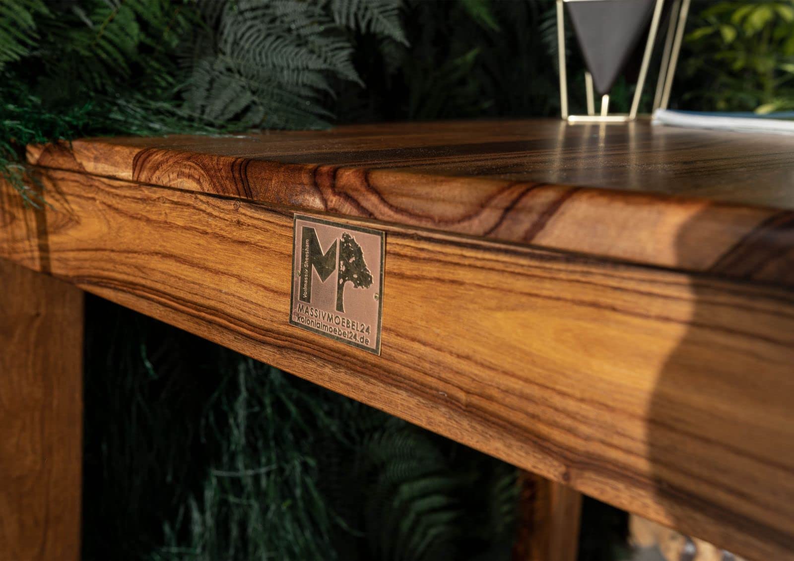 Panca In Legno Massello Toronto - Palissandro Oliato - 160x35x45cm - Colore Marrone Scuro Macchiato