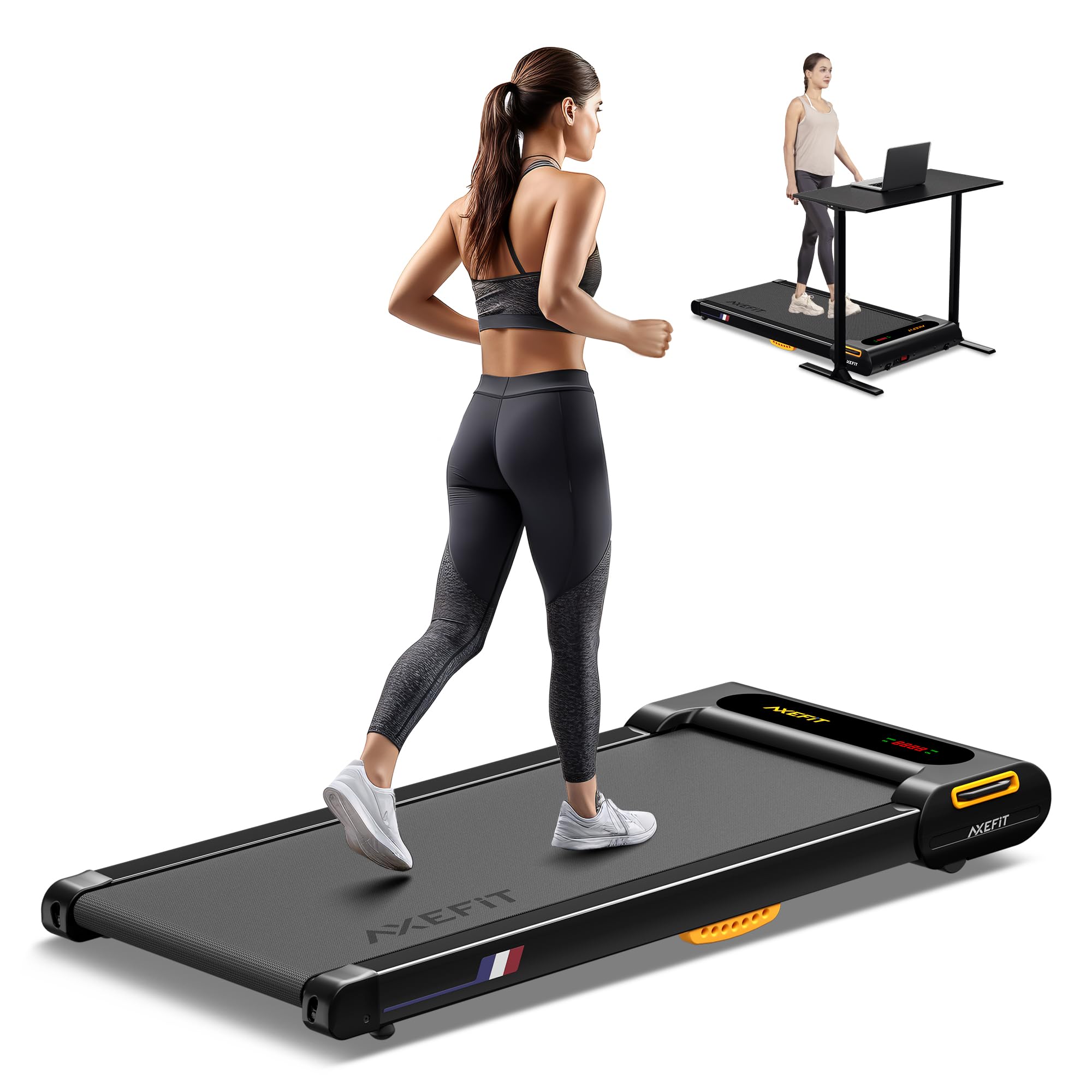 Walking Pad Treadmill, Under Desk Treadmill, Treadmill for Home Office, Quiet Treadmill 2 in 1 for Walking and Jogging, 2.5HP Portable Walking Treadmill with Remote Control, LED Display