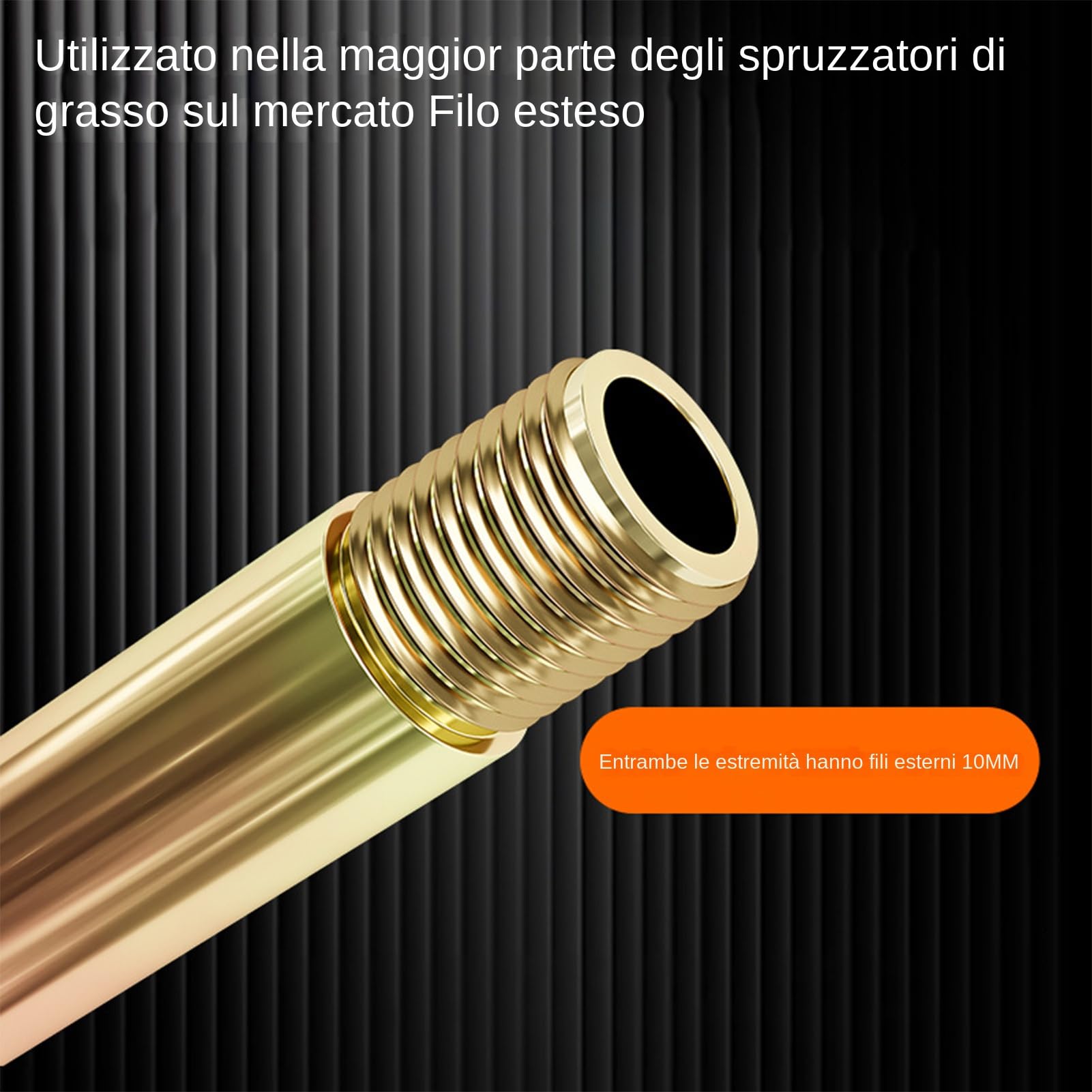Adattatore in acciaio da 19,6 pollici per tubo di estensione grasso | Strumento di lubrificazione manuale