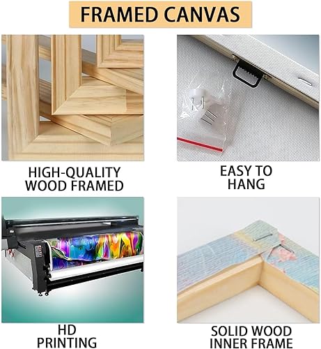 Miniatura 6 de Oso negro del bosque - Pintura impresa en lienzo impermeable HD para pared, lienzo enmarcado para sala de estar y dormitorio (16 x 20 pulgadas)