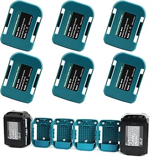 6 Pack QUPERR Battery Holder Mounts, Battery Mount Hanger Battery Storage Rack Battery Dock Holder Compatible with Makita 18v Lithium ion Tool Battery BL1860 BL1850 BL1840 BL1830 BL1820 BL1815N