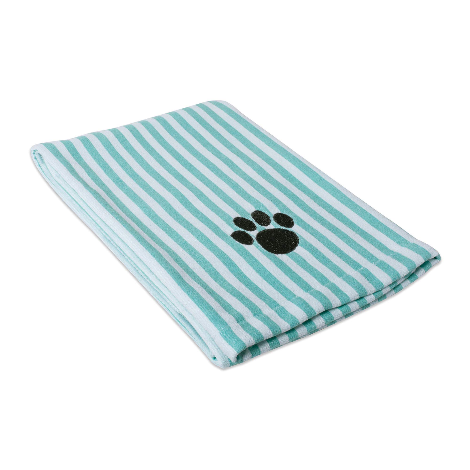 Bone Dry Pet Grooming Towel Collection Absorbent Microfiber X-Large, 41x23.5, Striped Aqua, 41x23.5"