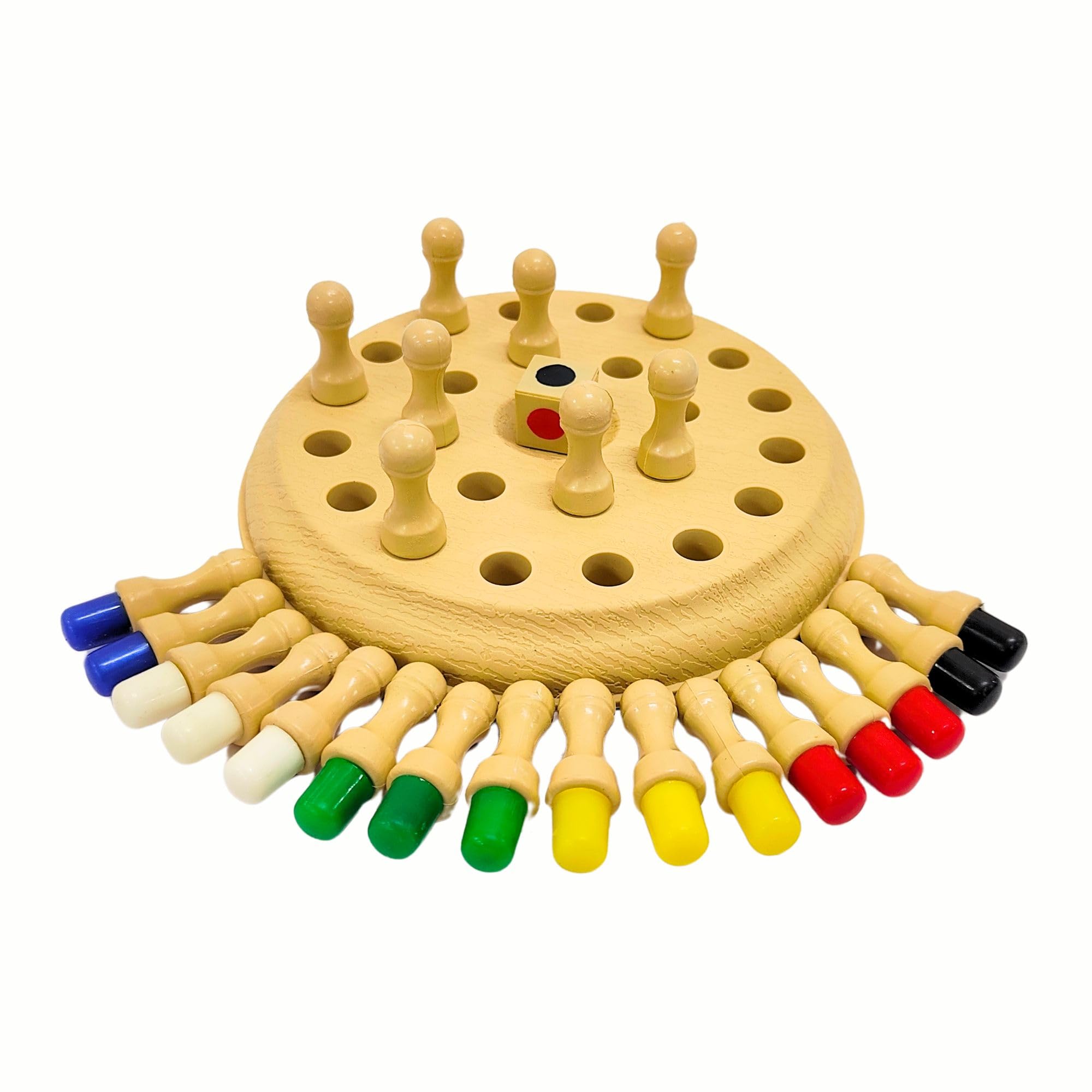 RAINBOW RIDERS Memory Match Stick Chess Game | Kids Educational Brain Training Logic Board Game for | Toys for Boys & Girls Age 3 + Indoor Outdoor Play (Wooden Texture) 2