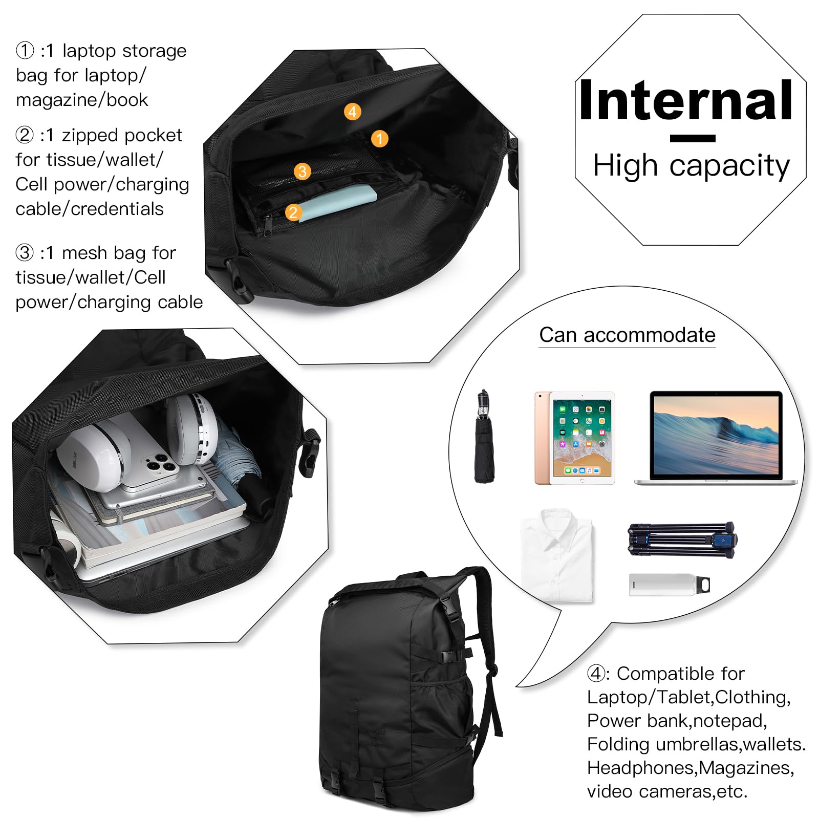 Kono Mochila Deportiva para Baloncesto Bolsa Portátil con Cuerda Negro