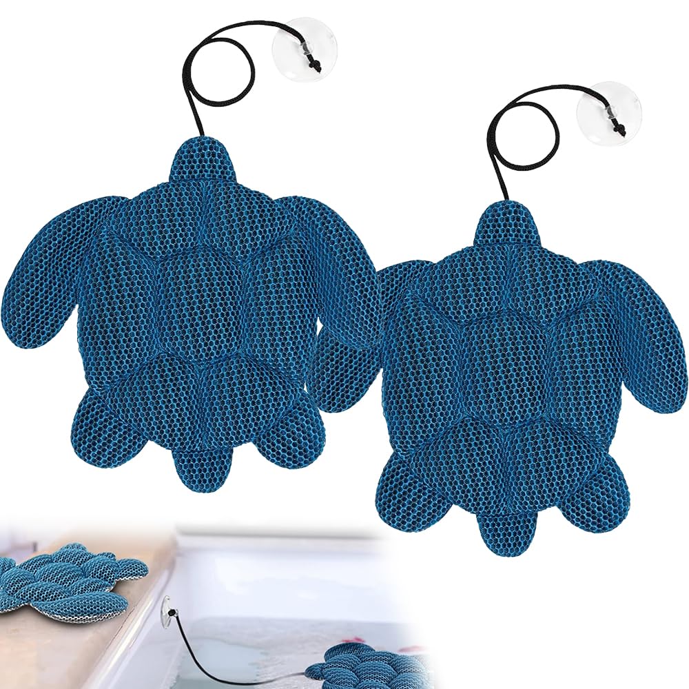 Lotvic Lot de 2 absorbeurs de mousse pour jacuzzi - Réutilisables - Absorbeur d'huile - Tortue en mousse - Pour accessoires de jacuzzi, piscine et spa - Nettoyage des accessoires de piscine