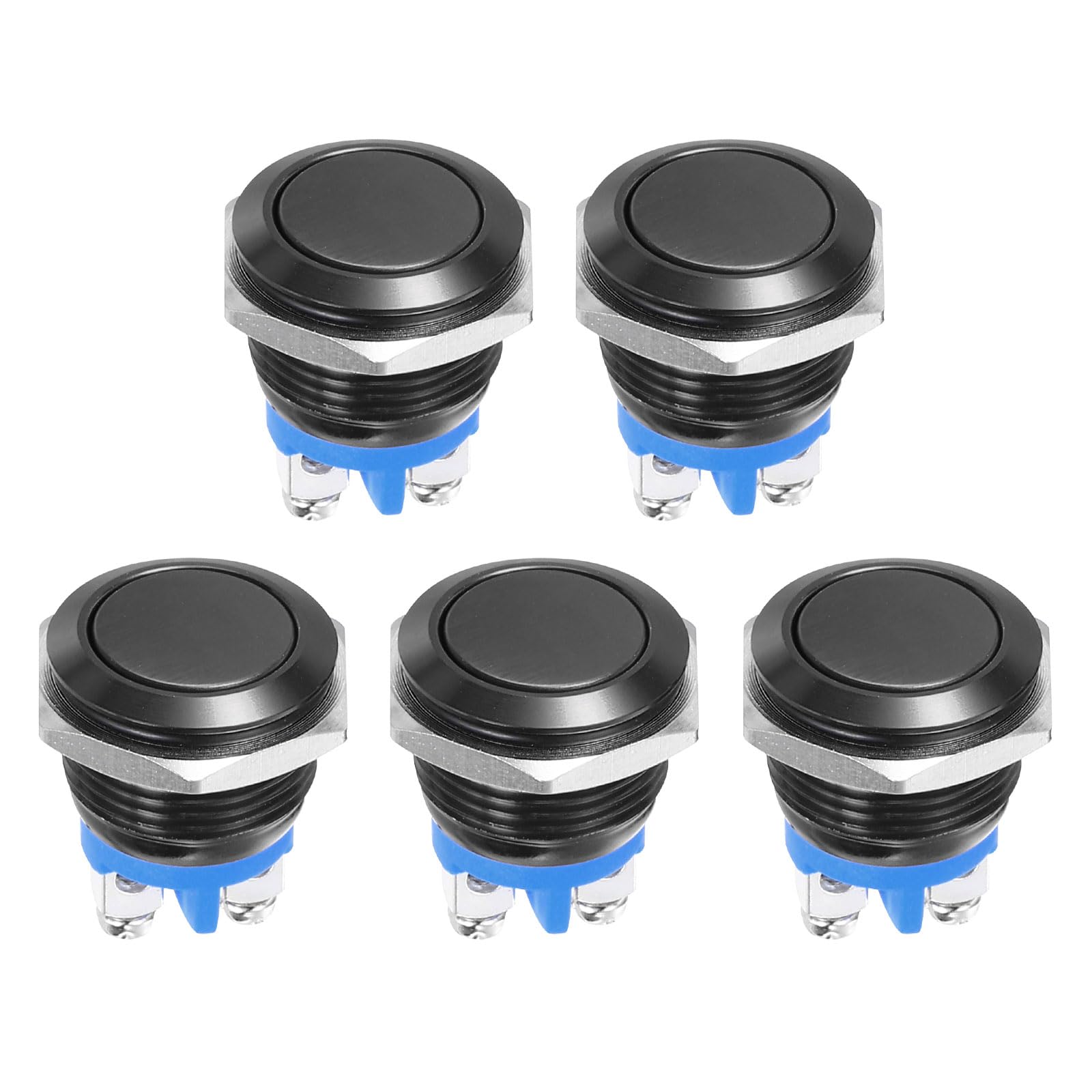 DMiotech 16mm / 5/8" Push Button Switch, IP66 1NO 0-250V 5A Momentary Push Button Starter Light Switch Self-reset