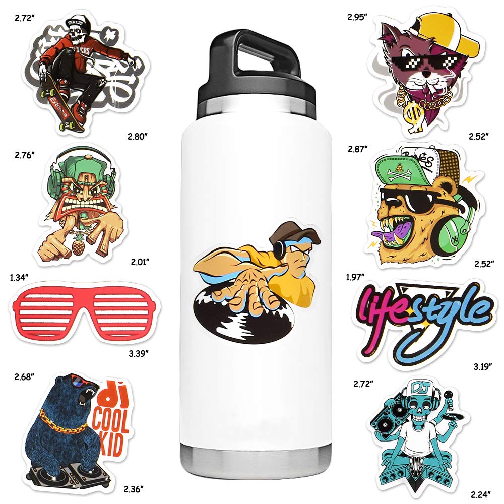 SUSIHI Adesivi Hip Hop per Kindle Teens Cool Hip Hop adesivi per bottiglie d 'acqua Scrapbook laptop libro impermeabile (50 pezzi