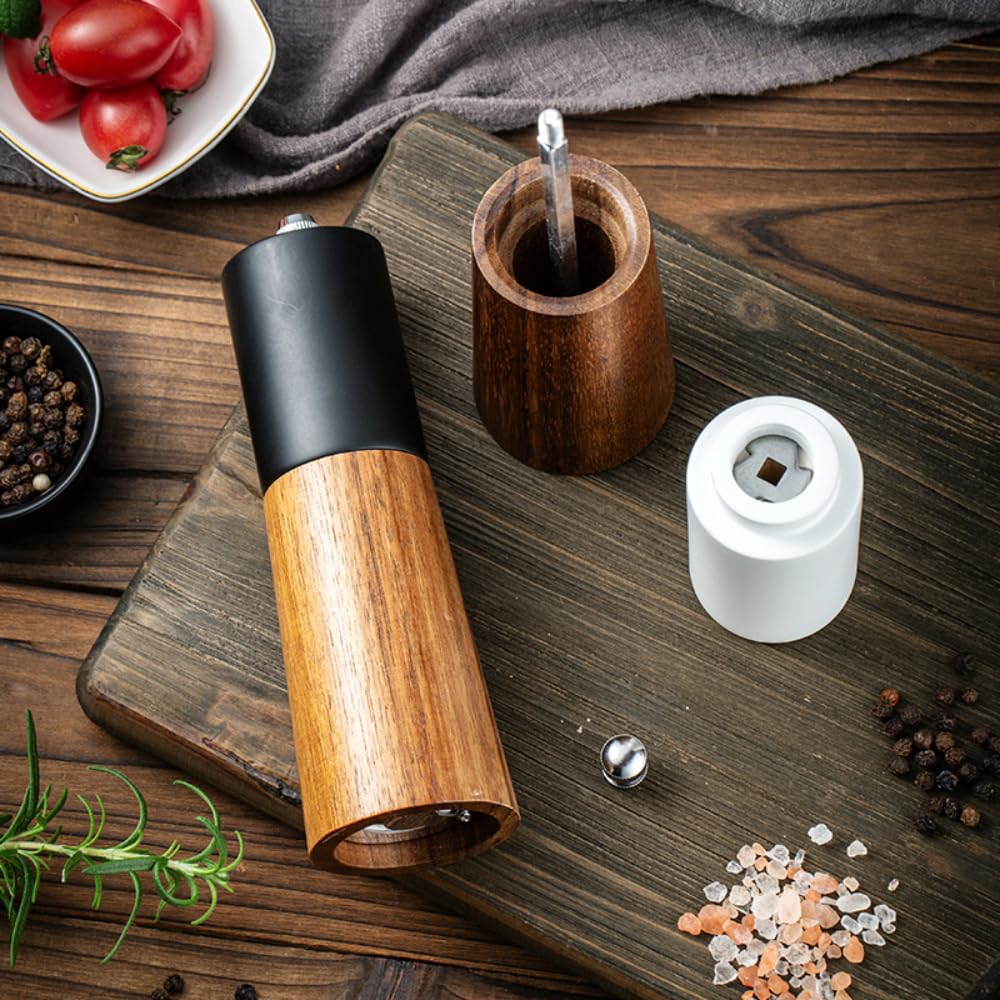 Salz- und Pfeffermühlen-Set aus Holz, anpassbar für individuelle Grobheit