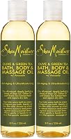 SheaMoisture Olive & Green Tea Bath Body Massage Oil 2-Pack: Avocado Anti-Aging Moisturizer for Dry Skin, 8oz Each