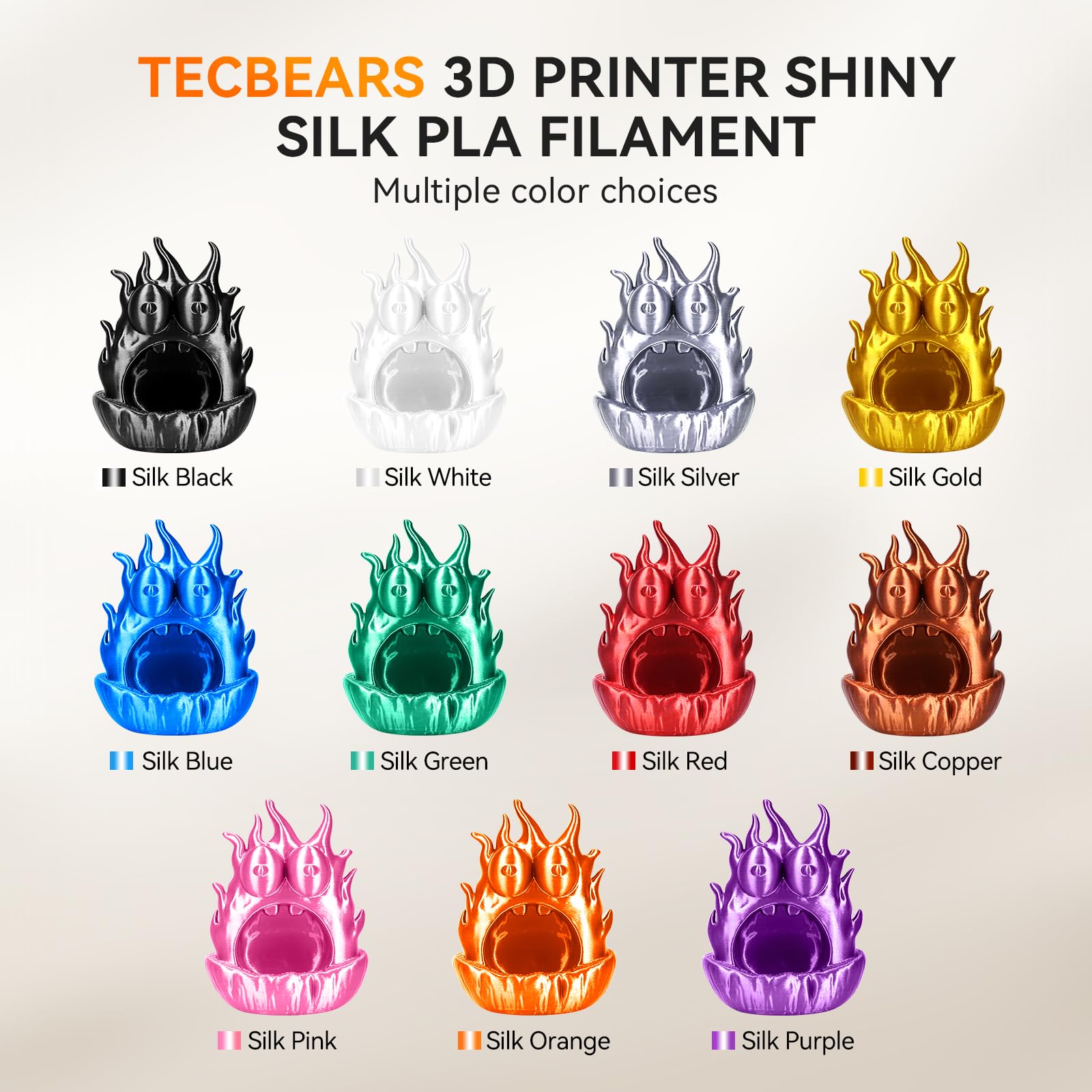 TECBEARS Filamento PLA Silk 1.75mm 1KG, Filamento Silk Shiny PLA Plus con Superficie di Stampa Lucida, Precisione Dimensionale +/- 0.02 mm, Bobina da 1000G, Rosa Seda