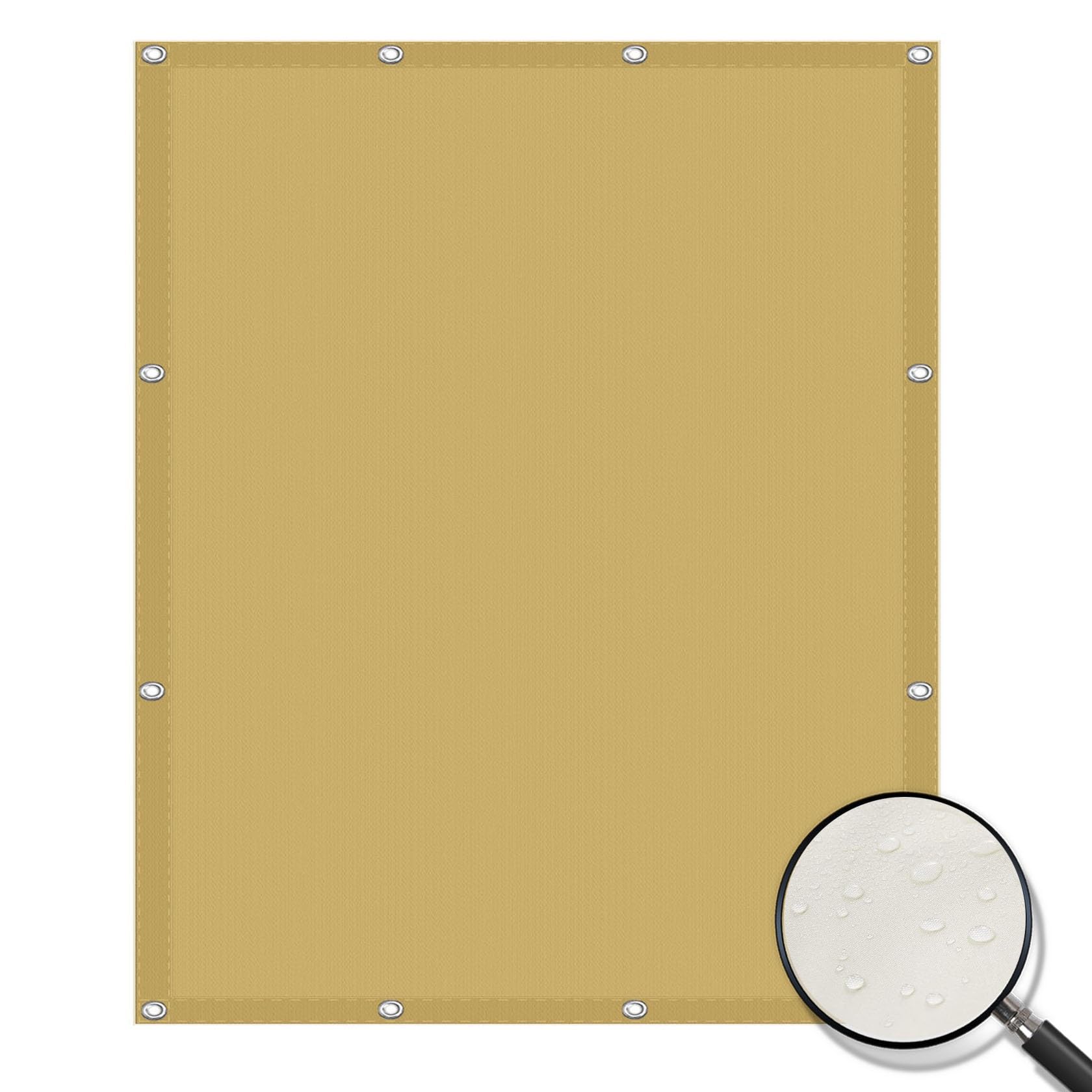 Voile d'ombrage rectangulaire 850x1000 anti-UV, tissu pare-soleil sur mesure jaune sable