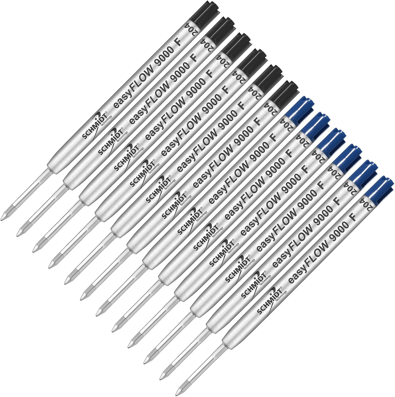 Imprinted Schmidt easyFLOW9000 Ballpoint Refill- Fine Tip 0.8mm, Black & Blue Ink - Pack of 12