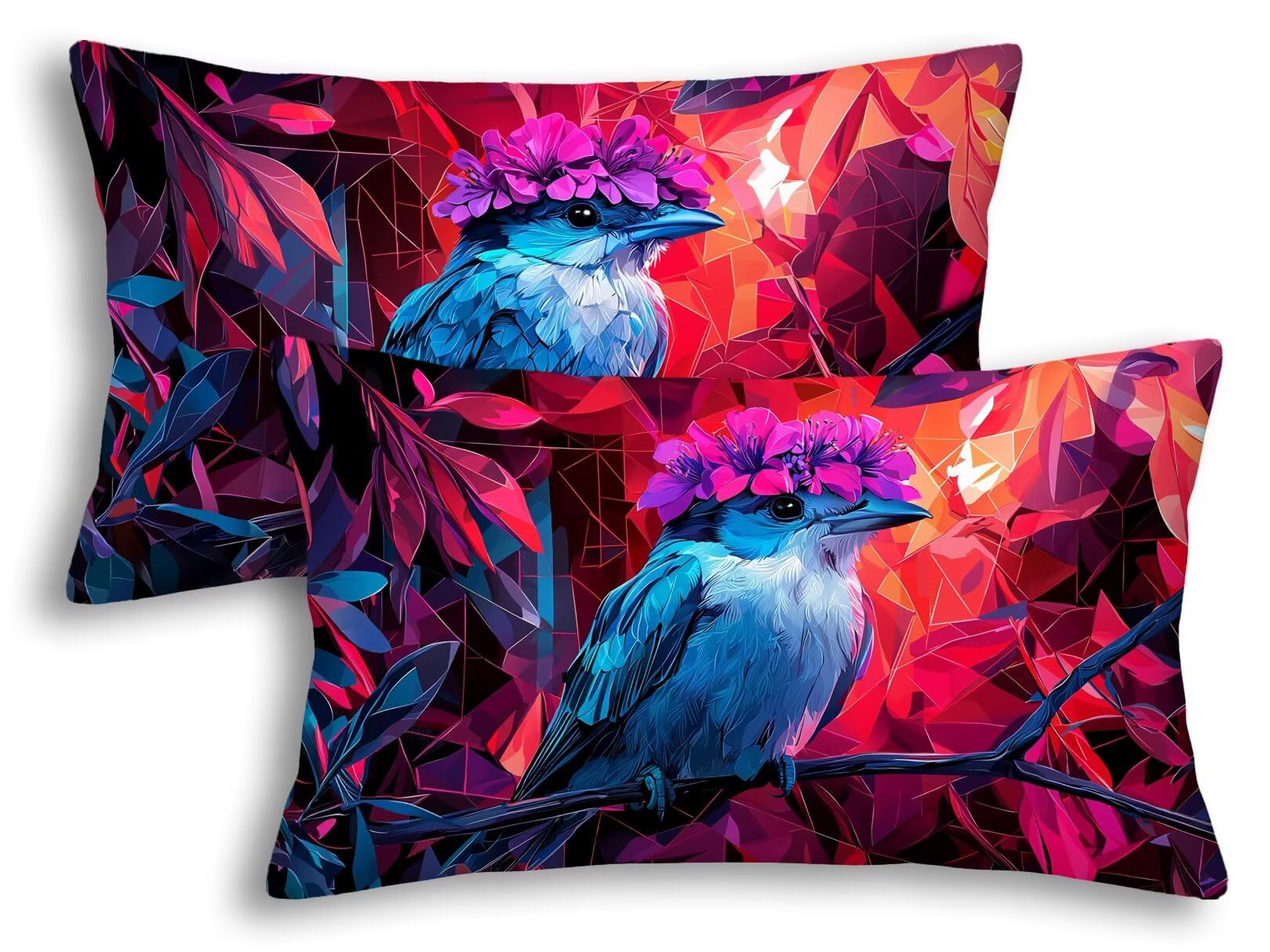 Housse coussin extérieur imperméable contre la pluie 40x80 lot de 2 rouge lin déperlant