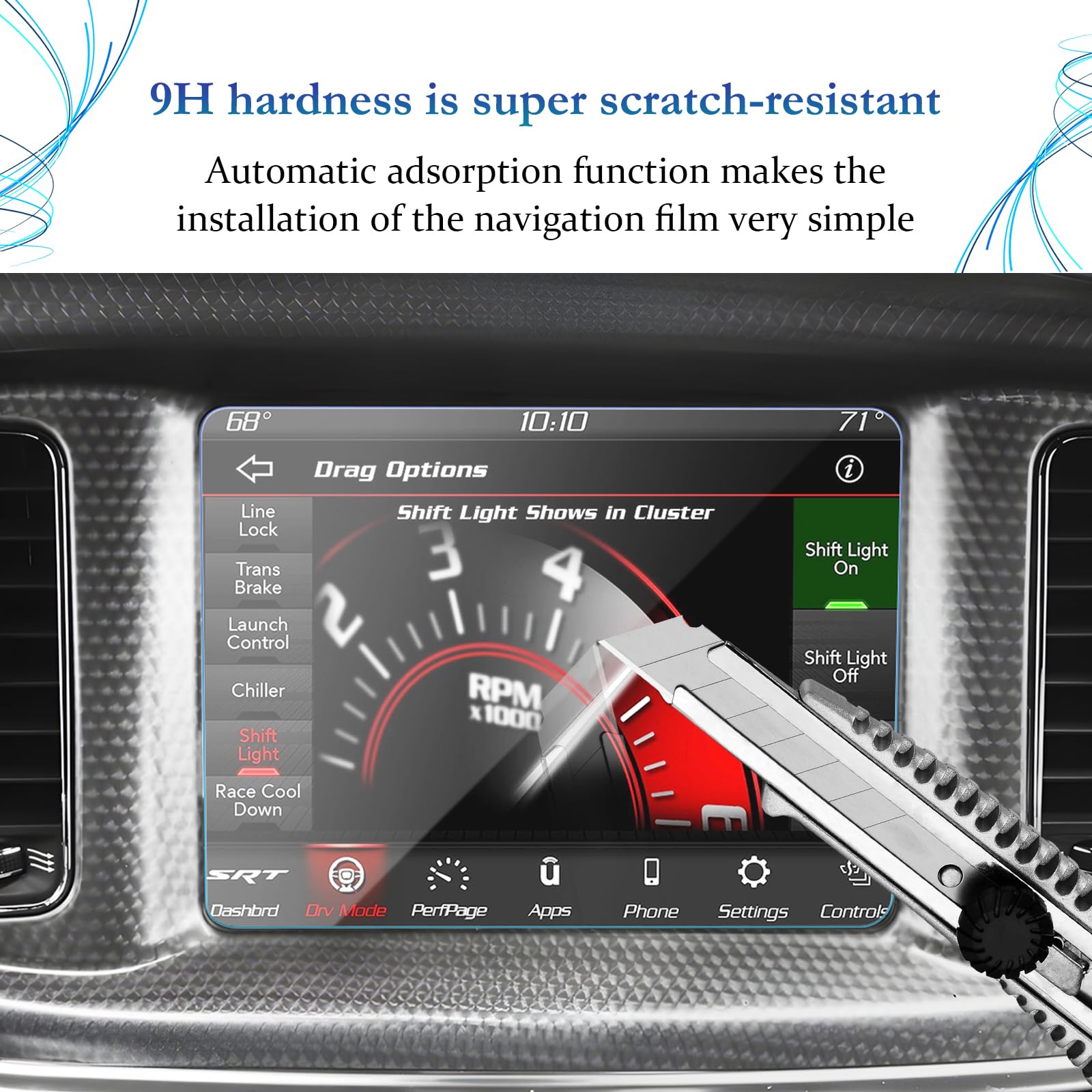 SKTU Screen Protector for 2011-2023 Dodge Charger Uconnect 8.4 Inch Navigation Display 2023 Charger Accessories Tempered Glass Anti-Scratch HD Clear