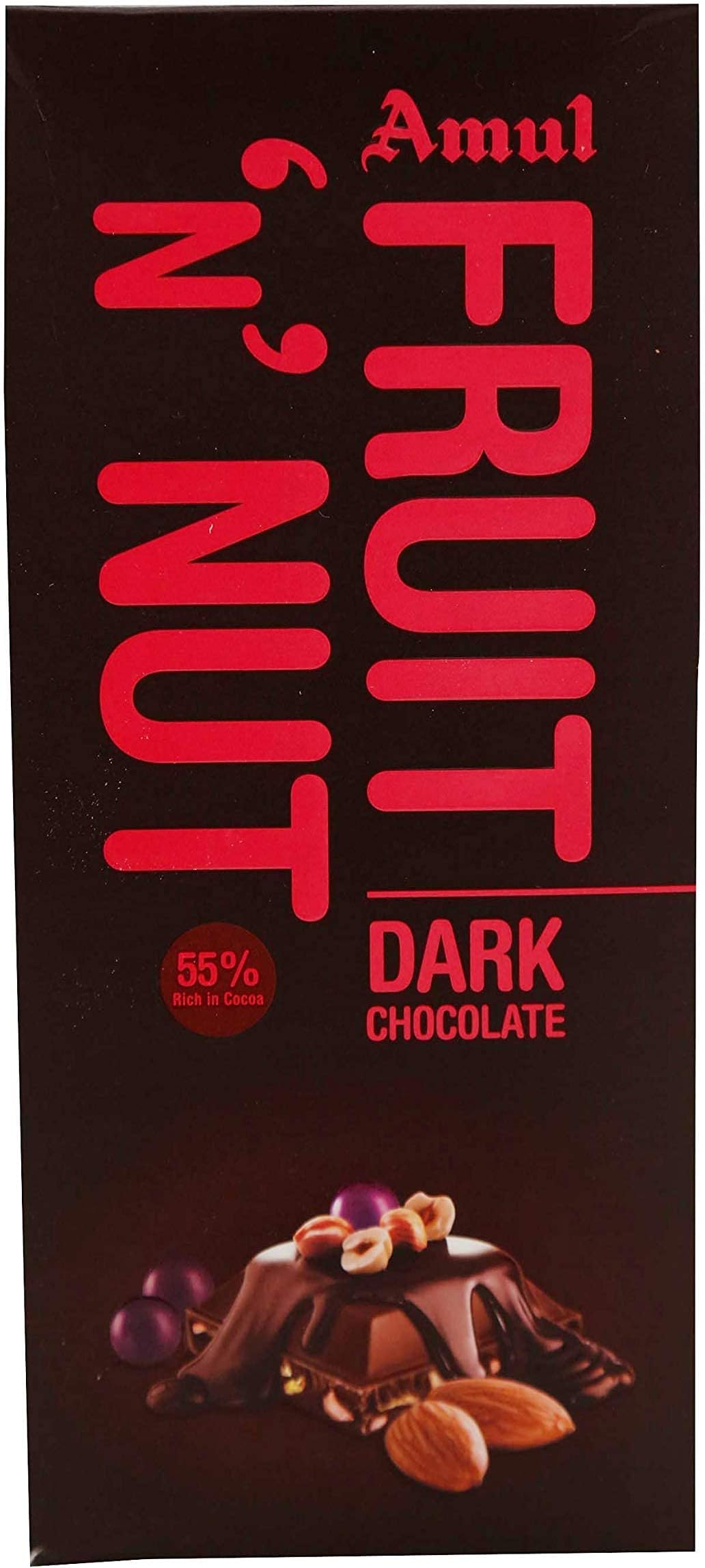 Amul Dark Chocolate Bar Fruit N Nut, 150 Gm