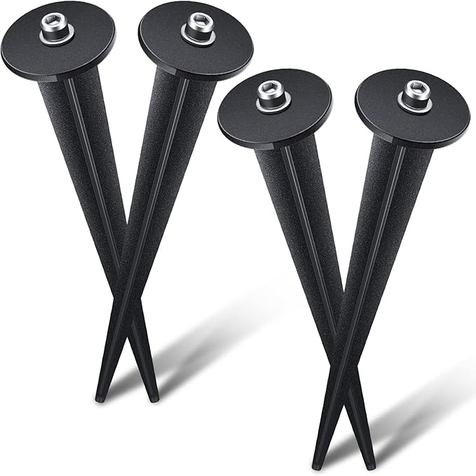 Zhengmy 4 Packs Threaded Spike Flood Light Ground Stake