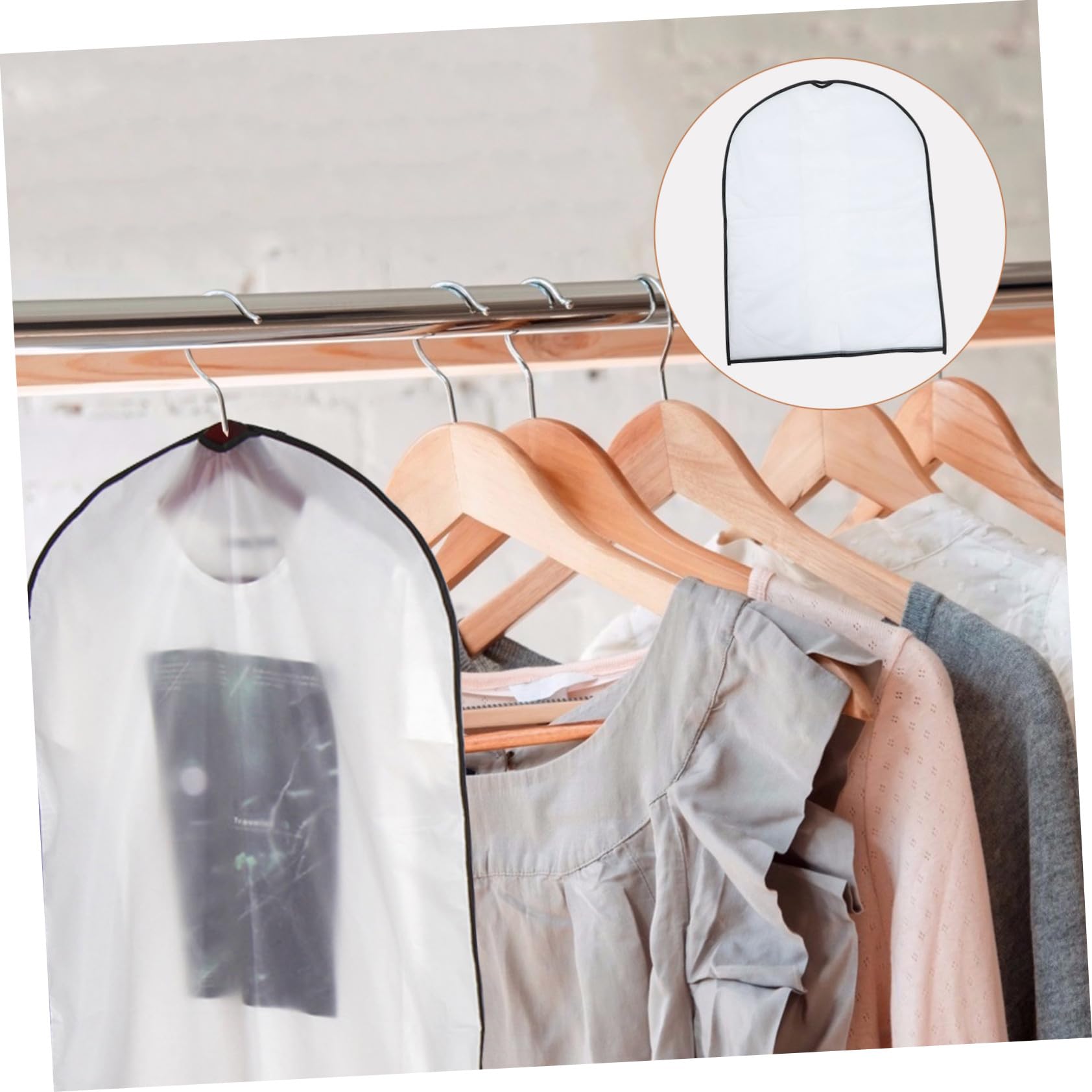 10 piezas Unidades Bolsas Protectoras para Ropa Colgante Funda Ligera y Translúcida para Trajes y Abrigos Polvo Hogar y Armario