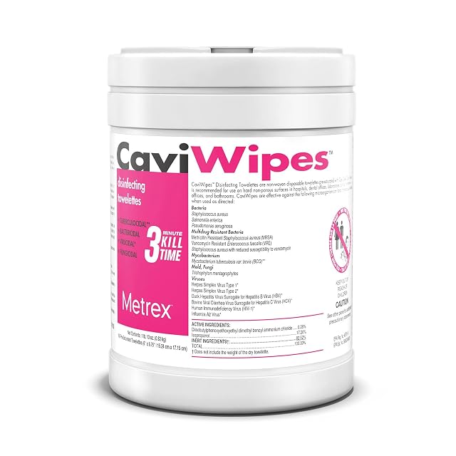 CaviWipes Metrex Disinfecting Towelettes Canister Wipes 160 Count