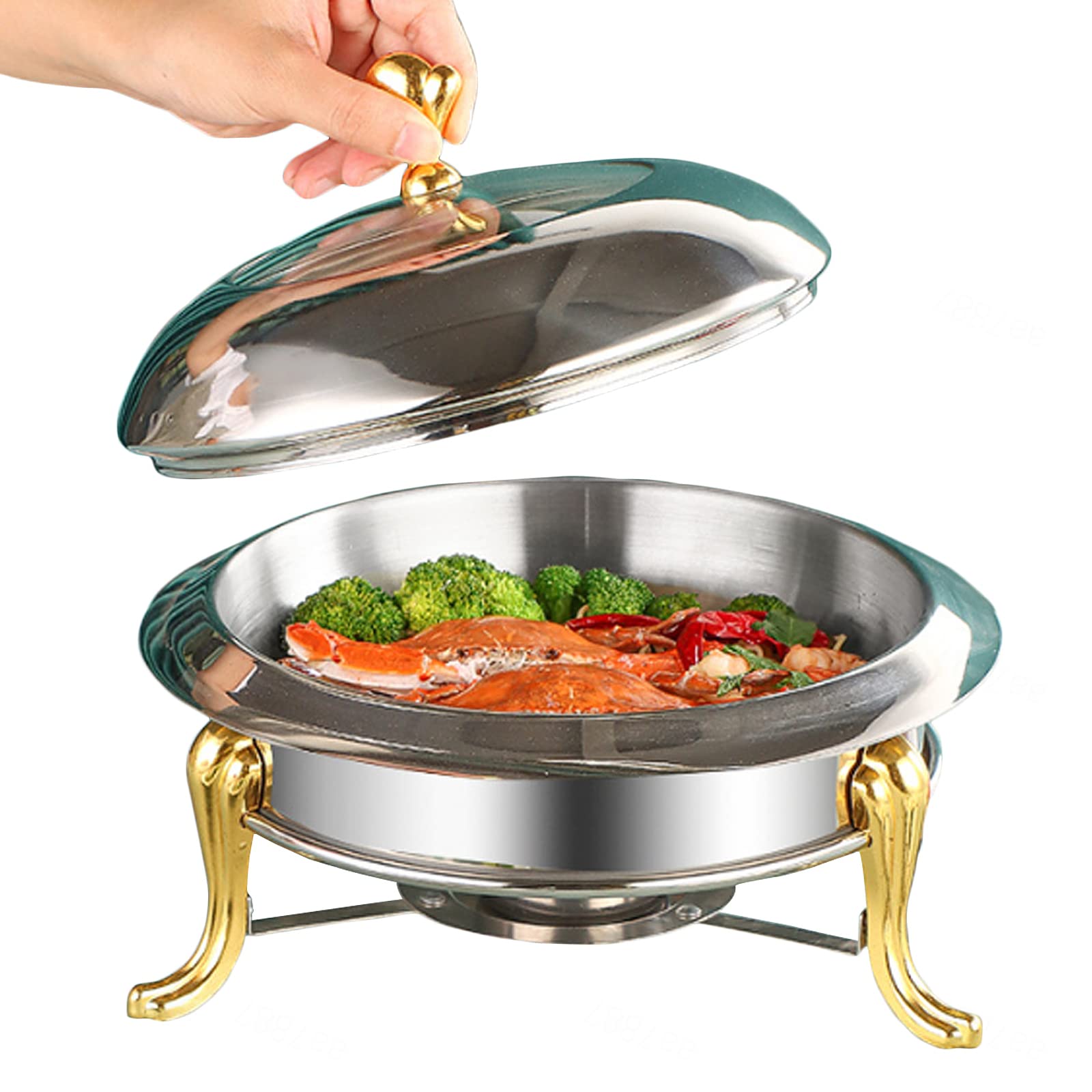 Spirituskocher für Innenraum Mit Topf Campingkocher Tragbarer Camping Alkoholkocher, Mini Spirituskocher Spiritusbrenner für Innenraum und Im Freien Camping Kochherd,Gold-22cm