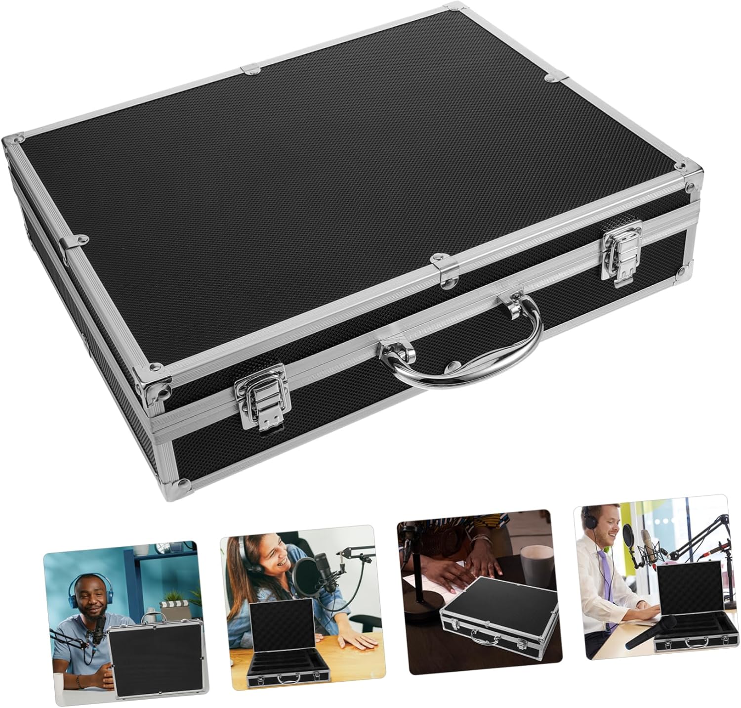 Microphone Storage Organizer Durable Protective Case for Handheld Mics Portable Mic Case with Easy for Ktv Travel and Safe Storage