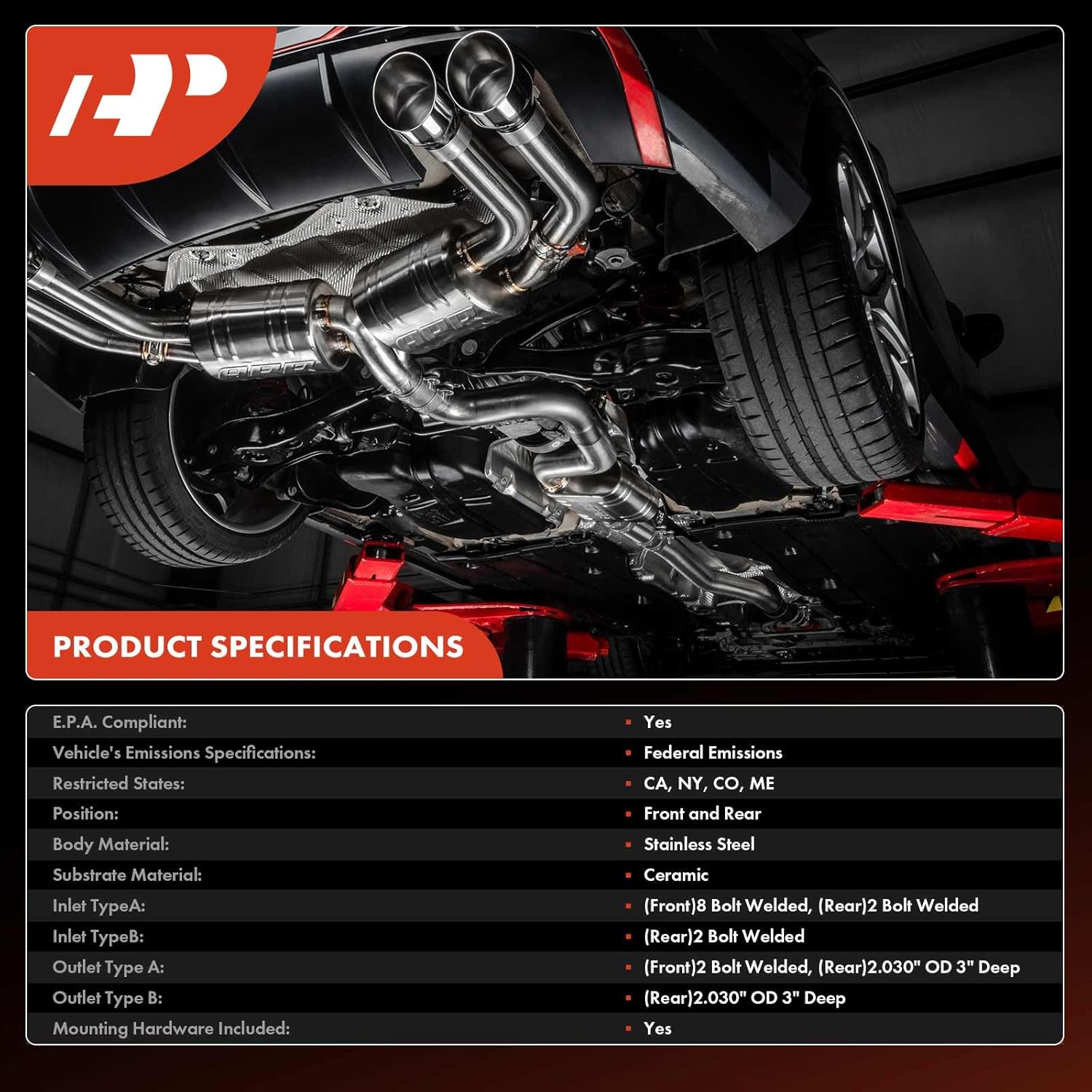 A-Premium 2-PC Front and Rear Catalytic Converter Kit Direct-Fit Compatible with BMW X3 2007 2008 2009 2010 3.0L, E.P.A. Compliant