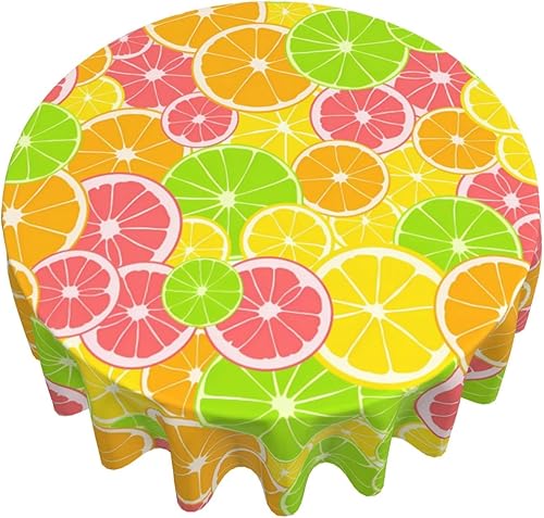 Miniatura 9 de JIAOGSNC Mantel redondo de 60 pulgadas, impermeable y resistente a las manchas, lavable, de poliéster, mantel de tela decorativa, manta mexicana a