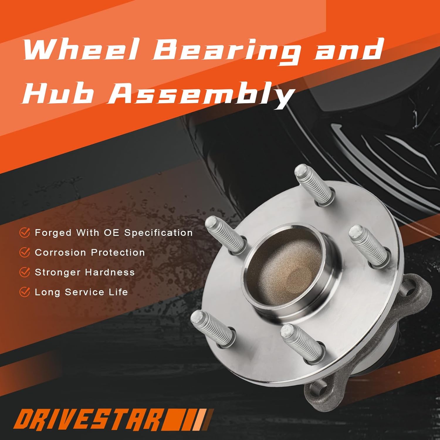 DRIVESTAR 513372 Front Driver or Passenger Side Wheel Hub and Bearing Assembly Compatible with Lexus IS200t 2016-2017, IS250 2014-2015, IS300 2018-2020, IS350 2014-2020