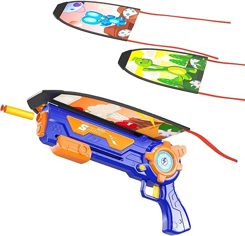 Paquete de 4 juguetes lanzadores Kates, 2 modos de vuelo, planeador de espuma LED, catapulta avión de juguete para niños, juguetes voladores al aire