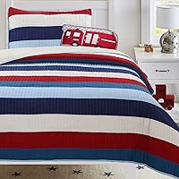 Vista 25 de Cozy Line Home Fashions Blue Sports Baseball Basketball Soccer Ball - Juego de colcha para niños y niños (deporte, individual, 2 piezas)