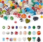 Craftdady 200 pcs Formes mélangées & Couleurs Lampwork Perles en verre Perles molles Fit La plupart des principaux bracelets de charme 4-20x4-20mm Trou: 1-2.5mm