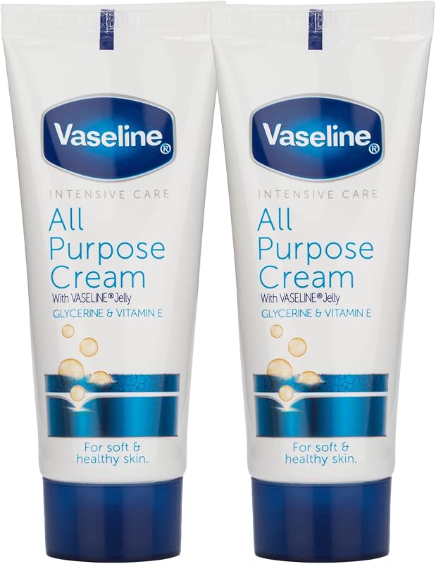 Vaseline Travel Essentials, All Purpose Cream 2-Pack, Hand & Body Lotion for Extremely Dry Skin, 1.41 Oz Ea
